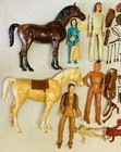 Vintage 1960s Marx Toys Johnny West Moveable Head Horses   Figures Lot