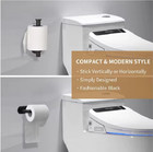 Self-adhesive Wall-mount Toilet Paper Holder  Matte Black  Stainless Steel