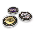 3pcs Poker Chips  Small Blind Big Blind And Dealer Metal Buttons For Craps Te   