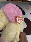 Ty Dog Pillow Pal Baby Rattle Plush Yellow Pink Stuffed Animal Vintage 1999 New