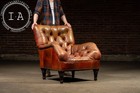 Tufted Chesterfield Sleepy Hollow Chair With Ottoman In Tan