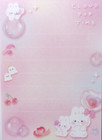Q-lia Animal Rabbit Cloud Pop Time Mini Memo Pad Made In Japan 70 Sheets