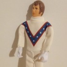 Ideal Evel Knievel Action Figure White Costume Red Blue Star Trim Vintage 1970s