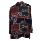 Vintage Blazer Womens Size 16 Brown 80s Abstract Patchwork Silky Golden Girls
