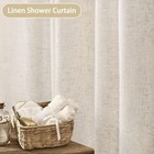 Awellife Shower Curtain Linen Cream Farmhouse Shower Curtains For Bathroom Natur