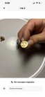 Men s Round Metal Cufflinks Gold Tone With Black Face  No Stone