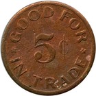 1905 Napa  California Ca The Assembly Saloon 18 Main St  Good For 5   Trade Token