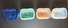  4  Antique Vintage Lot Degenhart Glass Heart Sweetheart Toothpick Holders