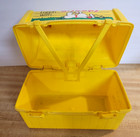 Vintage 1968 Have Lunch With Snoopy Yellow Plastic Lunch Box W  Thermos Dome Top
