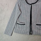 Ivanka Trump Lightweight Tweed Blazer Jacket Women Size 12 White Blue Black