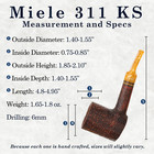 Savinelli Miele Rusticated 311 Ks Honey Finish Briar Tobacco Pipe  6mm Filter