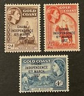 Travelstamps  1958 Ghana Gold Coast Stamps Scott  25-27 Mint Mnh Og
