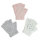 Evridwear Kids Fingerless Winter Warm Gloves 3 Pairs Knitted Magic Stretch Glove
