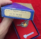 Ww 2 Us Navy Air Crew Wing W  3 Stars Pin Back Original Box N S Meyer Sterling