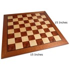 Hayes Inlaid Maple  Mahogany  And Sapele Wood Chess Board With Metal Pieces     