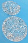 2 Very Nice Thick Heavy Cut Glass Sun Burst 1960s Cigarette   Cigar Ashtray Rare