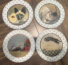 Vtg 1986 Vandor Lowell Herrero Cat Plate Mug Set 8pc Complete Folk Art Japan Euc
