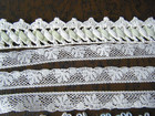 Antique Trims Lot Of 9 Different Machine  handmade Bobbin Lace fine Mesh Vals