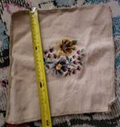 Vintage 10x10  Completed Floral Yellow Purple Flower Needlepoint Picture Garden