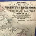Antique 1864 Johnson Map Of Richmond  Virginia And Vicinity Peninsular Campaign