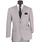 Vinci Men s Striped Seersucker 2-button Modern Fit Suit  38s-56l  3 Colors - New
