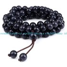 Round Natural Gemstone 108 Prayer Beads Tibet Buddhist Mala Necklace Meditation