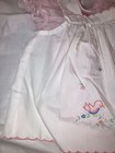 Baby Togs  Creation Vintage 2 Pc  Pink  White Embroidered Pinafore Dress 6 9mo 