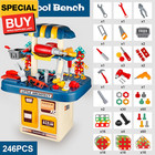 Kids Tool Bench Set With Electric Drill And Screw Toys 246pcs Realistic Kids Too