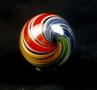 Bryan Trillas Glass Marble swirl Pattern uv rainbow With B w Stringers 0 7-0 8in
