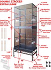 X-large 76  Double Stacker Bird Flight Breeding Rolling Cage Cockatiel Finches