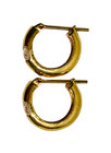 14k Solid Yellow Gold Small 3mm Hoop Huggie Earrings  15mm  - 2 35 Grams