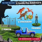 Dinosaur Park Playset For Kids 3-7   8pcs Realistic Dinosaur Toys With Safari Ve