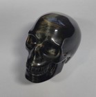 Skullis Gemstone 2 0  Blue   Gold Tiger s Eye Hand Carved Crystal Skull 