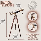 Nautical Style Black Leather Telescope Maritime Brass Antique Double Barrel D   
