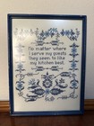 Vintage Blue And White Counted Cross Stitch Finished And Framed Cornflower
