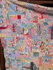 Vintage Handmade Crazy Quilt Beautiful Bright Colors 1940s  Cottons  80  X 76 