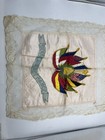 Wwi Embroidered Silk Lace Hankie Pillow Case Souvenir Of France Flag Flower