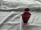 Guerlain Samsara Empty Perfume Bottle Red Glass Vintage Collectible
