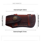 Hand Made Carved Cow Leather Sheath For 4 7  Folding Knife Cover Pouch Belt Clip
