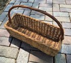 Vintage Wicker Gathering Gardening Basket With Handle