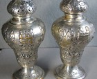 Antique German 800 Silver Figural Salt Pepper Shaker Set 5 1 2   231g     j4717