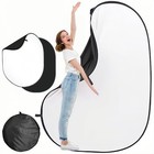 5   6 5 Ft Collapsible Backdrop Pop Up Screen With 5 6 5ft  1 5 2m Black White
