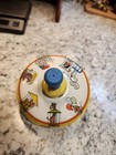 Vintage The Ohio Art Co Tin Toy Lithograph Spin Top Circus Clowns Works Usa