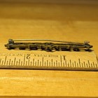 Antique 19th Century Victorian Bronze And Clear Stones Brooch Bar Pin Statement 