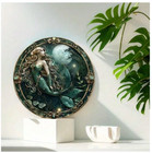 Mermaid Wall Art Sculpture In Aluminum - Bathroom Decor   Unique Gift For Sea Lo