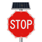 30  Solar Led Flashing Stop Sign R1-1 Traffic Safety Sign 16 Leds
