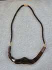 Lee Sands Jewelry 1970s  Glitter And Brass Inlay Necklace earrings Set 