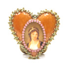 Jay Strongwater Dominique Heart Antique Gold Picture Frame Swarovski Crystals