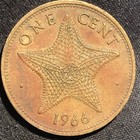 1966 Bahamas 1 Cent Nickel Brass Coin - Vf  very Fine  Condition