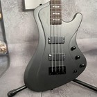 Custom 4 Strings Electric Bass Guitar Black Parts Active Pickups Matte Black New
